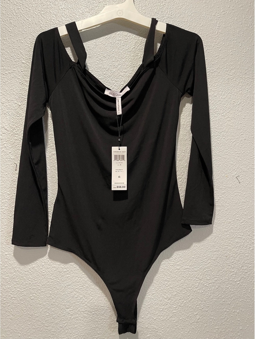 BCBGeneration Black Long Sleeve Bodysuit Size S
